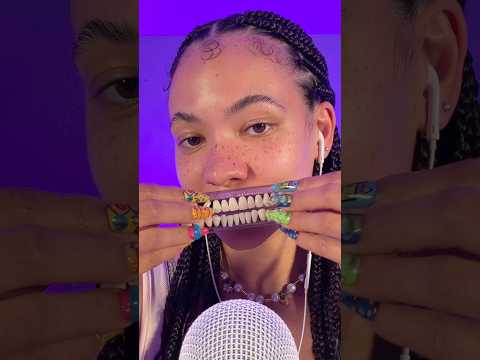 ASMR teeth tapping but not on my teeth #asmr #shorts