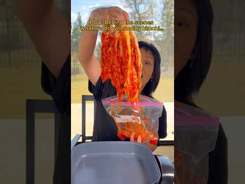 Behind the scenes what we do with moldy kimchi… #food #eating #mukbang #cooking #EasyRecipe