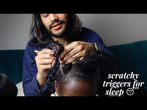ASMR Super Tingly Triggers FOR SLEEP WHISPERING BIRTH STORY while unbraiding & scratching