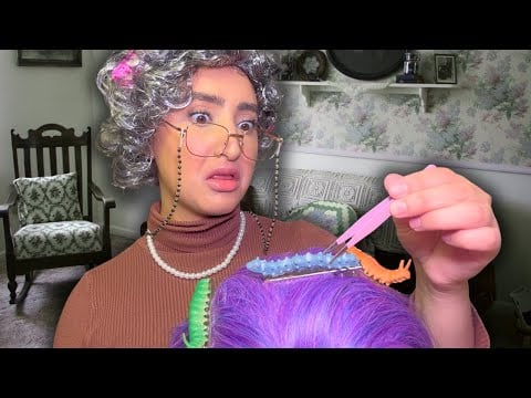 Fast & Aggressive Grandma Hair Bug Check 💀 (ASMR Chaos)