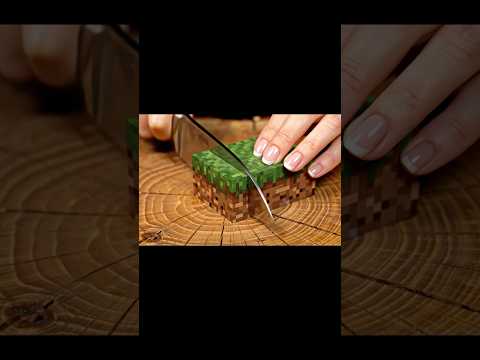 Minecraftブロックを切るASMR🧊🧱 AI  Cutting Minecraft blocks with Knife #asmr #satisfying #asmrsounds #shorts