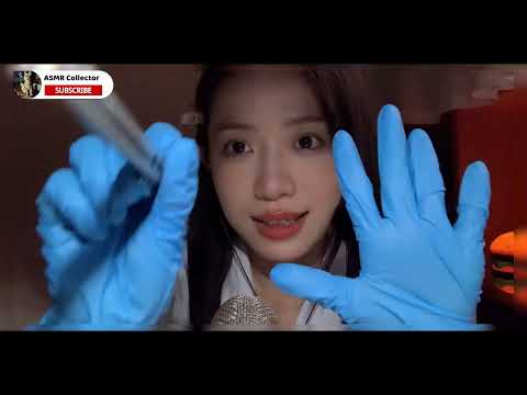 ASMR🎧｜Blue medical gloves｜The nurse gently helps you do the concentration test.