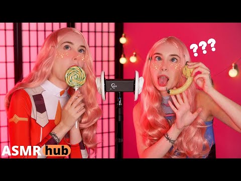 ASMR TWINS STRANGE TRIGGERS 💖 АСМР БЛИЗНЯШКИ 👅 99.99% TINGLES 👅 EATING 💖