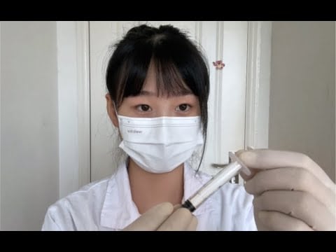 ASMR🎧｜Nurse disinfects you and performs a minor surgery to suture the wound.Rubber medical gloves