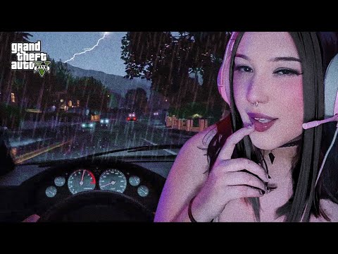 ASMR VOZ SUAVE VOLTINHA DE CARRO NA CHUVA COM VOCÊ - GTA V