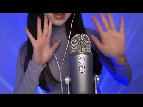 ASMR Wet Mouth Sounds with Dry Hand Movements