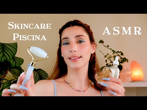 ASMR TU AMIGA TE HACE EL SKINCARE 🐚🌊 Soft Spoken + Sonidos Reales 💙 SPA Roleplay en Español