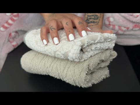 ASMR Towel/Fabric sounds (scratching, folding, smoothing) | (Denise's CV)