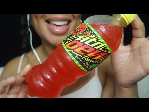 ASMR | Trying Flamin’ Hot Mountain Dew 🔥 Soda + Eating Flamin’ Hot Chips