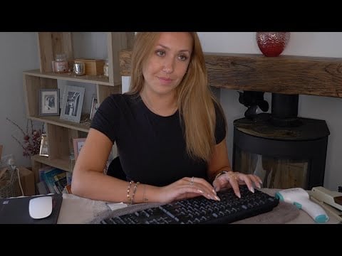 ASMR Office Sounds - Background ASMR (typing, writing, stapling, printing, tearing paper)