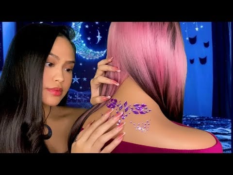 ASMR Girl Does Your FAVORITE Back Scratch Triggers + Hair Play, Tracing Games (Guessing Words) 
