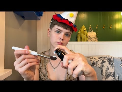 ASMR | Turning you into a clown ! (Soft spoken makeup application)