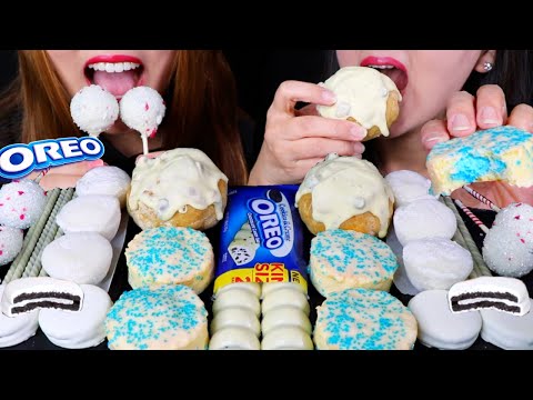 ASMR OREO CHOCOLATE, MOCHI ICE CREAM, CAKE POPS, GIANT CREAM PUFF, CHOCOLATE STICK 먹방 | Kim&Liz ASMR