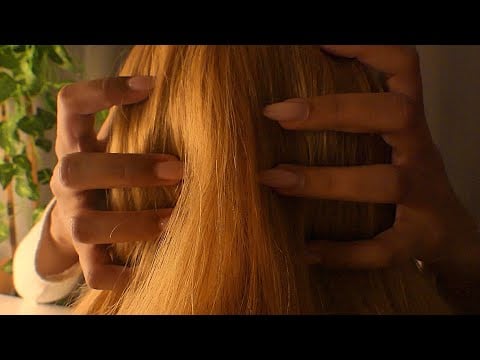 ASMR brushing & massaging your hair - sectioning, combing, scalp scratching 💇‍♀️✨
