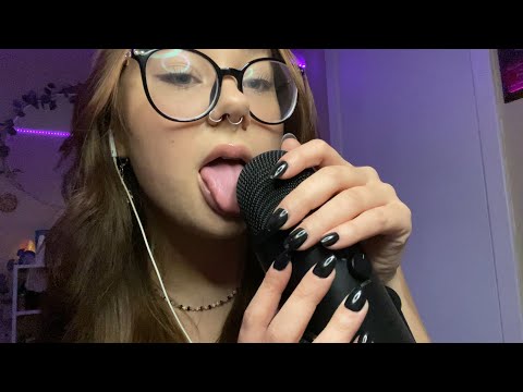 ASMR mic licking (intense mouth sounds)