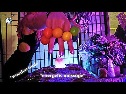 [POV Reiki ASMR] ~ Massaging YOUR Energetic Body ✨💆 | wooden massage tools | visual and audio ASMR