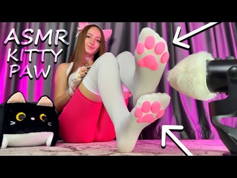 ASMR Kitty PAWS 🐈 Socks Relaxing Scratching Sounds | Mic Touching | No Talking