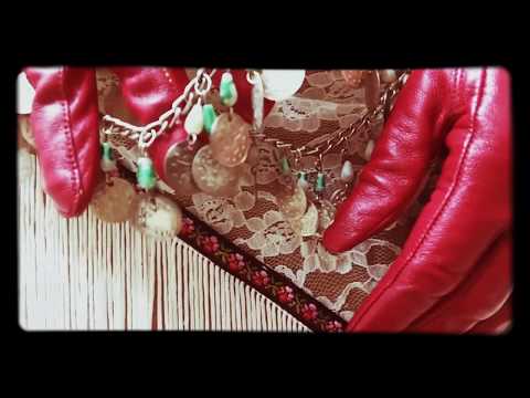 LEATHER GLOVES 💗 Hands in RED Leather STROKING  each other and my Belly Dancer belt [[ASMR]]