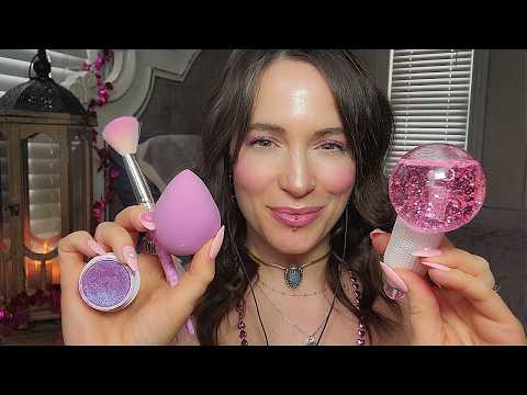 ASMR 🩷 Doing Your Girly Makeup & Skincare (layered) 🩷