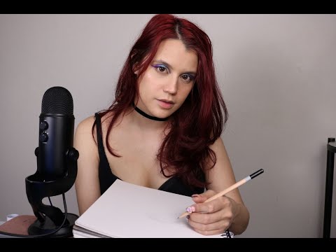 tad bit rude girl draws you✏️ | ASMR pencil on paper sounds, soft spoken✨