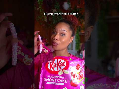 Trying Exotic Strawberry Shortcake Kitkats 😳 #shorts #mukbang #asmr