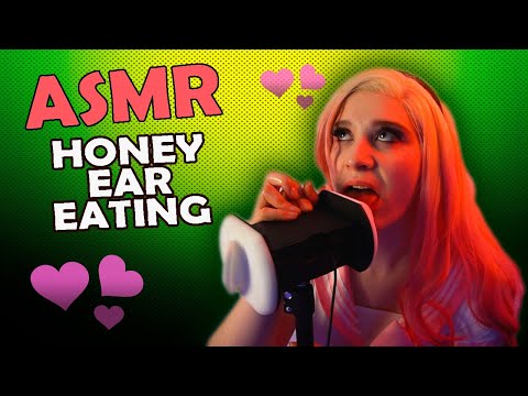♠• АСМР ИТИНГ УШЕК С МЁДОМ👅 | ASMR EAR EATING WITH HONEY 🍯 | AGGRESSIVE EAR LICKING | ЛИКИНГ УШЕК👅•♠