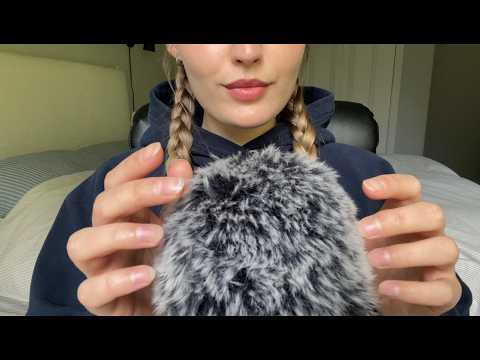ASMR | Fluffy mic plucking, picking, scratching, massaging