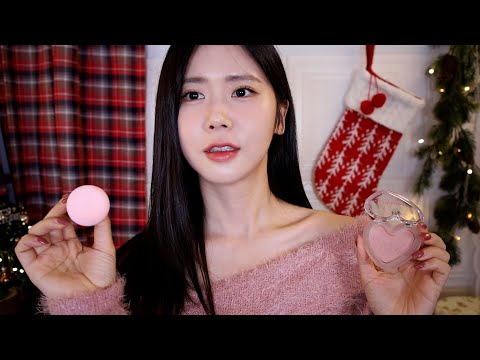 ASMR.sub 크리스마스 파티 메이크업 부스 상황극🎄 | Doing Your Christmas party makeup