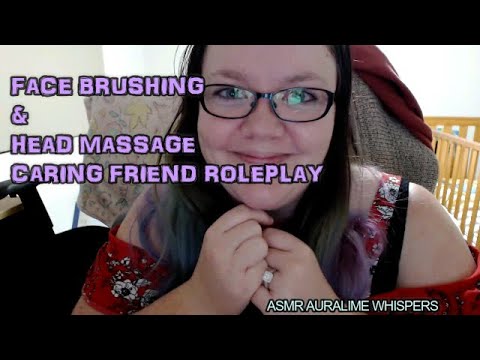 ASMR | FACE BRUSHING & HEAD MASSAGE ROLE PLAY