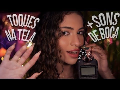 ASMR • Sons de Boca Abafados + Toques Suaves na Tela
