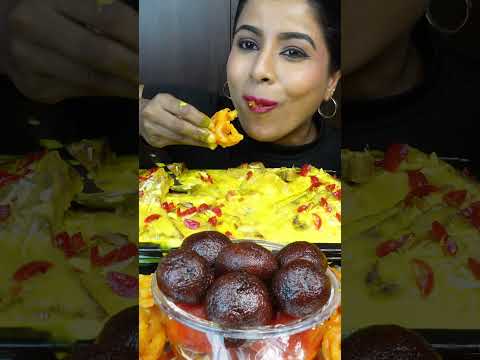 ASMR Eating Rasgulla,Gulab Jamun,Makhan Peda,Shahi Tukda,Kamala Jalebi,Samosa ASMR Eating Mukbang