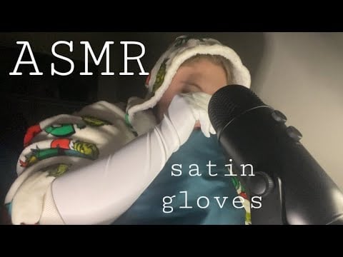 ASMR white matte satin gloves to ease you to sleep