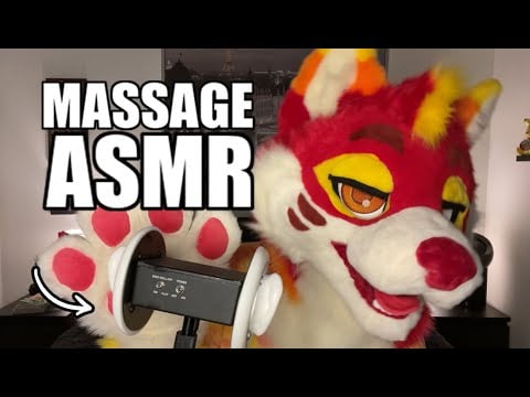 [Furry ASMR] A simple & relaxing Ear Massage 😴💤 (Fursuit ASMR) [3DIO]