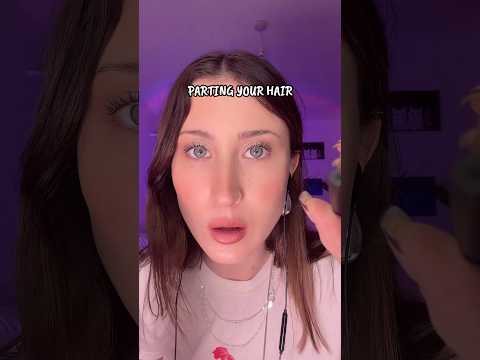 ASMR parting your hair 🎀 #asmr #asmrshorts