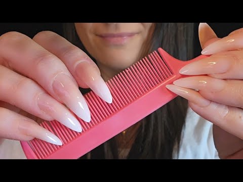 ASMR Aggressive Comb Scratching | No Talking After Intro | Long Nails