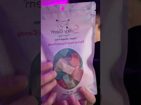 Trying edible crystals from silky gem 💎 ✨ #asmr #muckbang #ediblecrystals #crunchyasmr