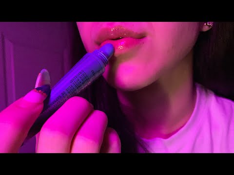 [ASMR - Whisper] 💄Lip gloss application + mouth sounds + rambles💄