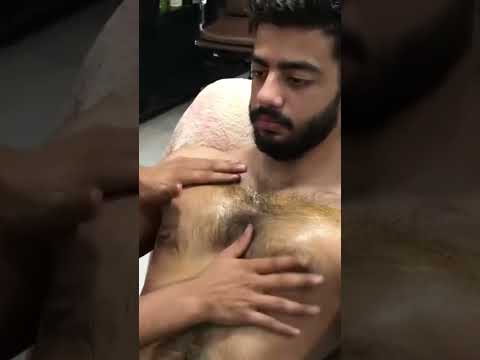 Chest Massage with oil #lahoribarber #asmr #massage #chestmassage #chesthair #massagetherapy #relax