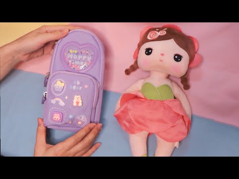 ASMR ARRUMANDO MOCHILA ESCOLAR da minha filha (Sons delicados para dormir)