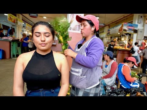 ASMR street massage & neck cracking with spiritual cleansing ritual (limpia espiritual, pembersihan)