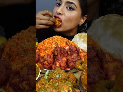 ASMR Eating Spicy Mutton Curry,Whole Chicken Curry,Rice,Egg Big Bites ASMR Eating Mukbang Show Video