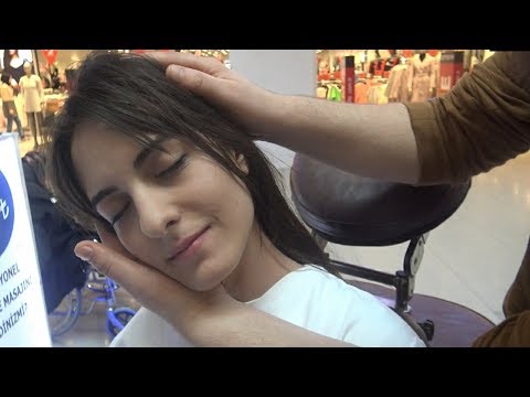 ASMR FEMALE CHAIR MASSAGE + NECK CRACK + female back ,neck ,face ,arm ,sleep massage= bayan masajı