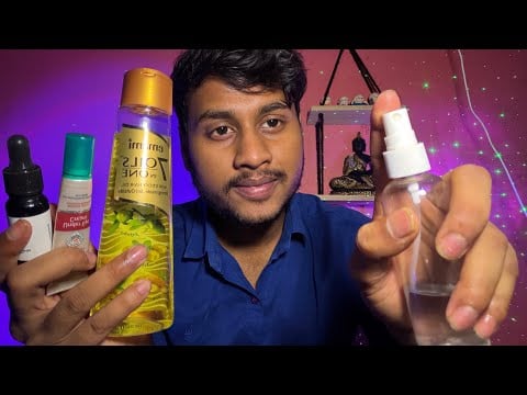 ASMR Let Me Melt Your Stress 🌧️💆‍♂️ Skincare, Head & Face Massage for Deep Sleep 😴