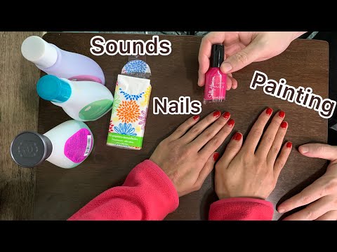 ASMR Painting My Nails No Talking ! ( Cleaning Sounds No Talking / Nail Polish Application Sounds!)