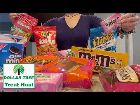 ASMR Gum Chewing Dollar Tree Snack Haul | Whispered