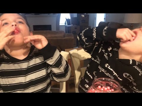 My nephews try ASMR *gum chewing?*