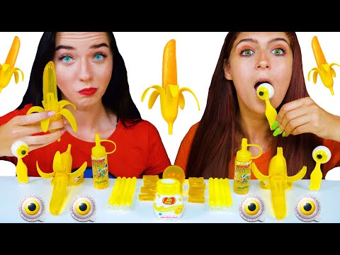 ASMR Yellow food Mukbang  EATING SOUNDS 먹방 LILIBU