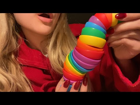 ASMR tingly slug fidget toy triggers (no talking)