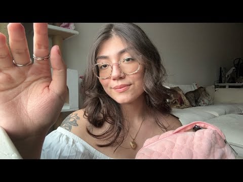 Lofi ASMR Doing Your Makeup (With Gum Chewing) Rummaging, Personal Attention, Hand Movements +