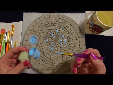ASMR | Painting a Concrete Stepping Stone (Soft Spoken)